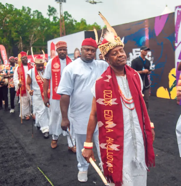 Ceremonial procession at a previous festival activity
