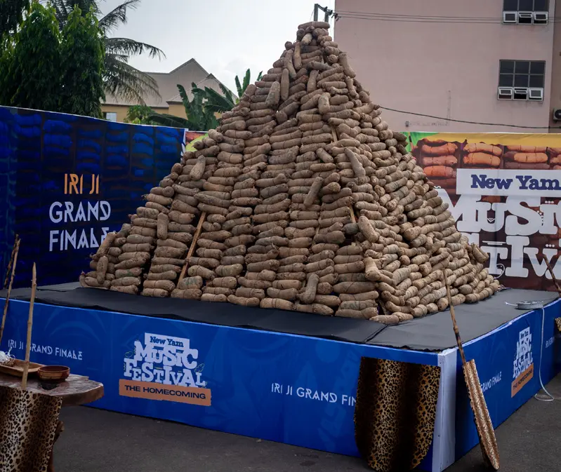 Yam pyramid from a previous festival activity